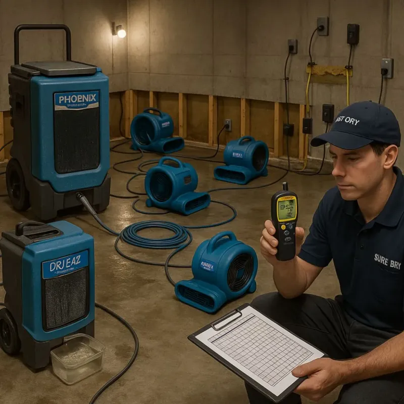Structural Drying and Dehumidification process in Nekoosa, WI